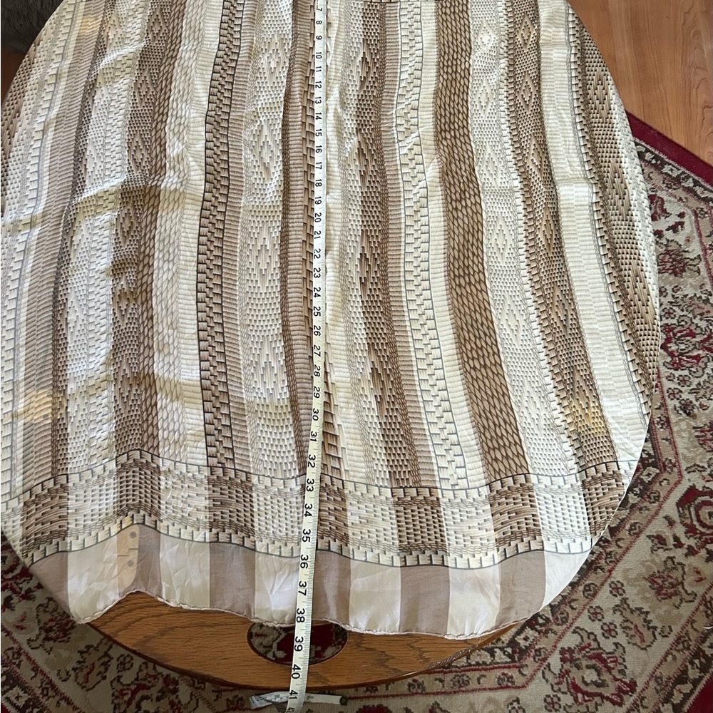 Vintage Tan & Cream Silk Chiffon Scarf - Picture 10 of 13